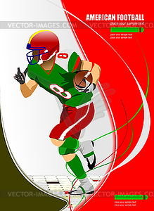 American football player s silhouettes in action. - vector image