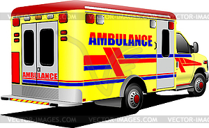 Modern ambulance van. Colored - vector image