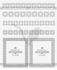 Collection of Ornamental Rule Lines and frames in - vector image