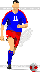 Soccer player poster - vector clip art