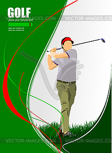 Golf player poster - vector image