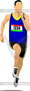 Long-distance runner. Short-distance runner - color vector clipart