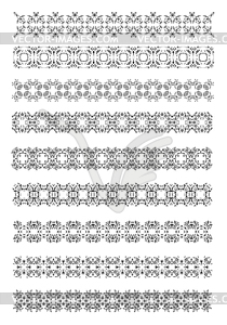 Collection of Ornamental Rule Lines in Different - vector image