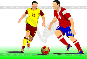 Soccer player poster - vector image