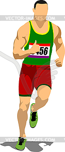 Long-distance runner. Short-distance runner - vector clipart