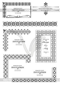 Collection of Ornamental corners in vintage Design - vector clip art