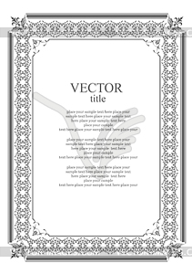 Black ornament. Can be used as invitation ca - vector EPS clipart