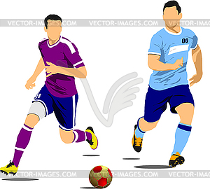 Soccer player poster - vector image