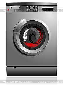 Grey washing machine . Home equipment - vector image