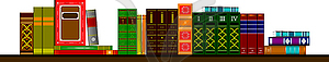 Bookshelf library with books - vector clipart