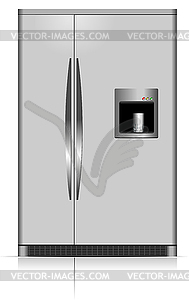 Domestic refrigerator with unit for cold water - vector EPS clipart