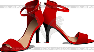 Модные женские красные туфли - векторный клипарт