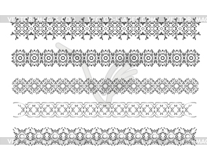 Коллекция декоративных линий правила в разных - векторизованное изображение клипарта