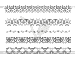 Collection of Ornamental Rule Lines in Different - vector image