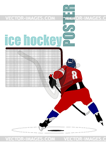 Ice hockey player poster - royalty-free vector image