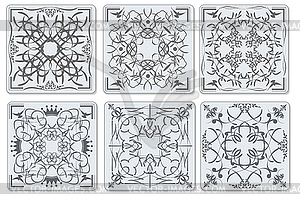 Decorative finishing ceramic tiles - vector clipart / vector image