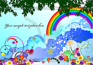 Summer backgound with place for text. Can be used - vector clip art