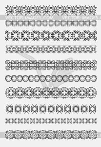 Collection of Ornamental Rule Lines in Different - vector image