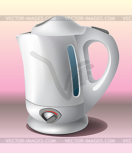 White electric kettle - vector image