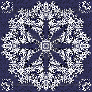 Старинные элегантные кружева орнамент снежинка - стоковый клипарт