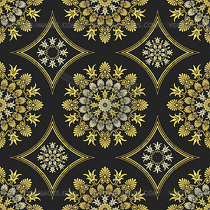 Seamless elegant lace gold ornament - vector clipart