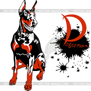 Dog Doberman Pinscher breed - vector image