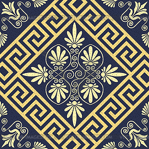 Seamless vintage gold Greek ornament (Meander) - vector image