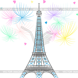 Eiffel tower in Paris - vector image