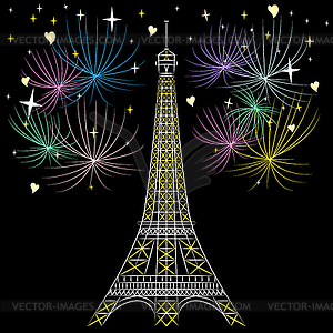 Eiffel tower in Paris - vector clipart