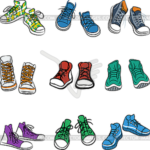 Set of sneakers - vector image