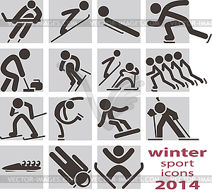 Winter sport icons - vector clipart