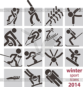 Winter sport icons - vector clipart / vector image