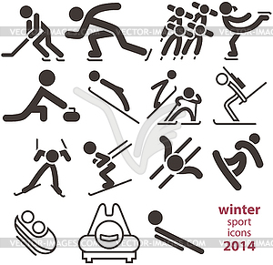 Winter sport icons - vector image