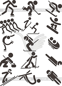 Winter sport icons - vector image