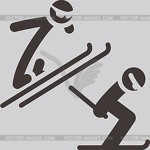 Nordic combined icon - stock vector clipart