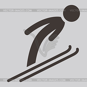 Ski jumping icon - vector image