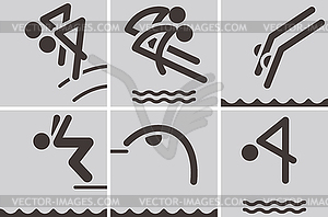 Diving icons - vector image