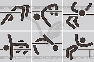 High jump icon - vector clipart