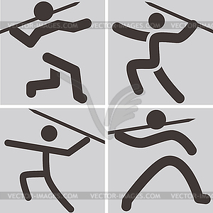 Javelin throw icons - vector image