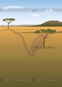 Savanna landscape - vector image