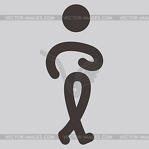 Heel-and-toe walk - white & black vector clipart