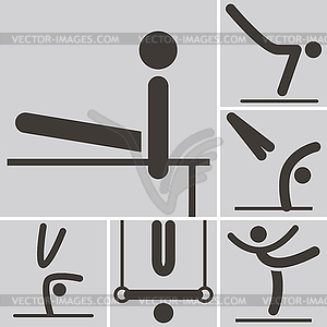 Спортивная гимнастика значок - клипарт в векторном формате