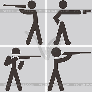 Shooting icons - vector clip art