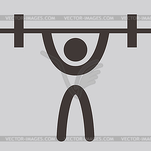 Значок Тяжелая атлетика - рисунок в векторе
