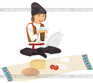 Moldovan over lunch - vector image