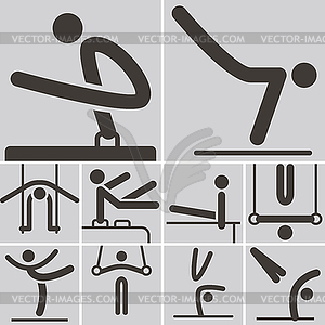 Gymnastics Artistic icons - vector clip art