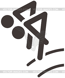 Synchronized diving icon - vector image