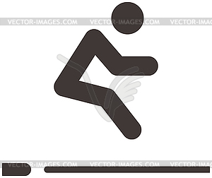 Long jump icon - vector clipart