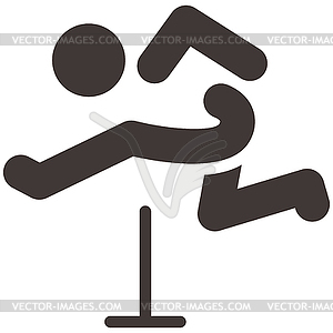 Running hurdles icon - vector image