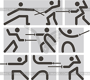 Fencing icons  - vector image